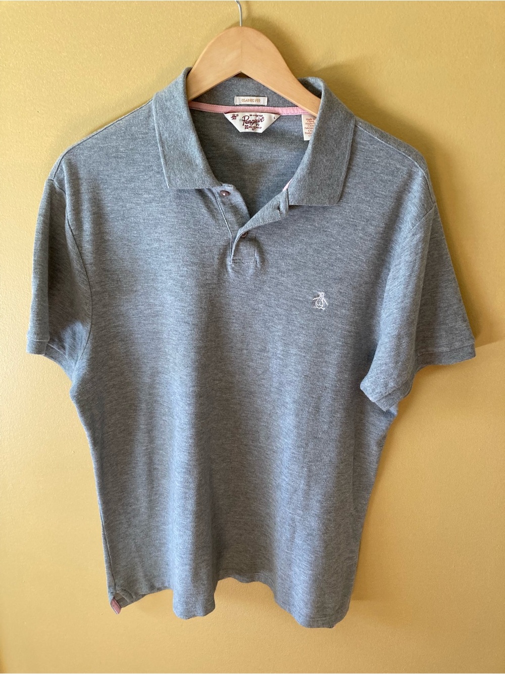 Original Penguin Grey Heather Polo Shirt, size L